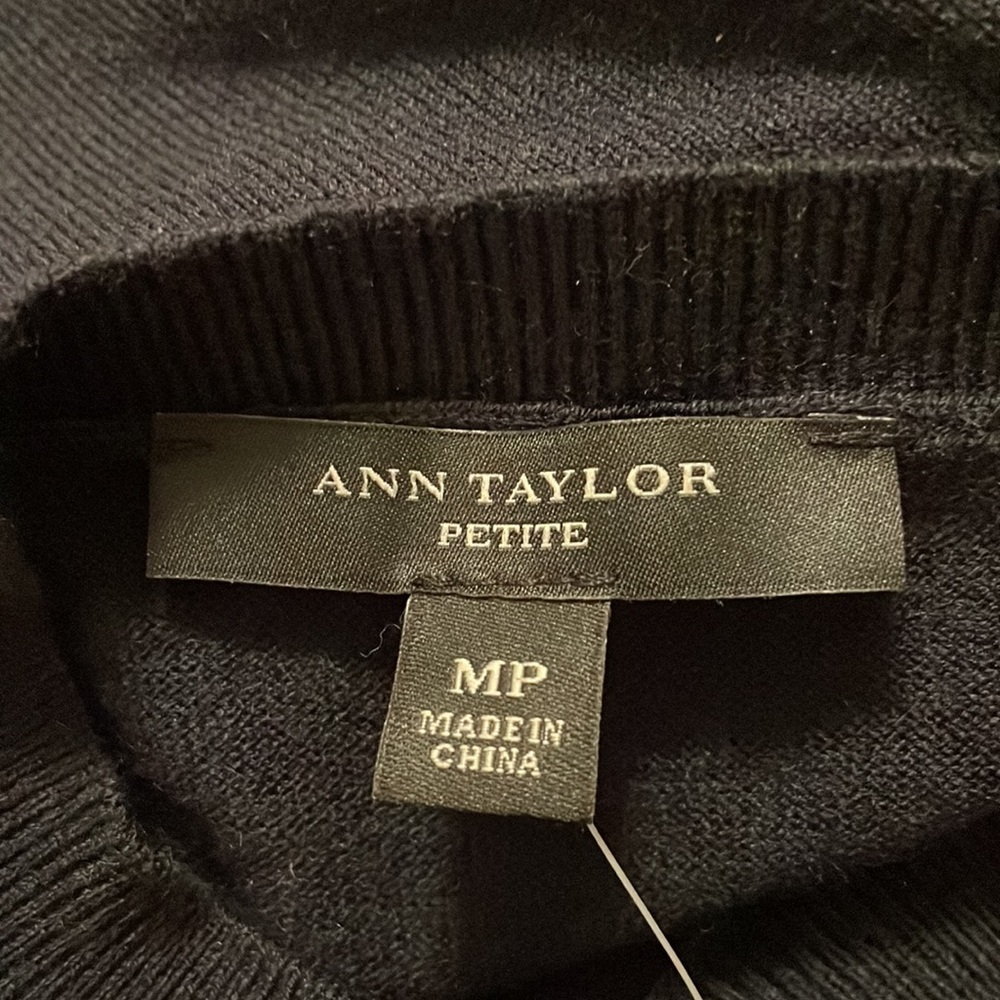 NWT Navy Blue Sweater with 2 side zippers- Ann Taylor MP